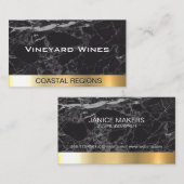 zwart marmer | Gold Metallic Luxury Visitekaartje (Voorkant / Achterkant)