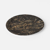 Zwart marmer Gold Veins Paper-Bord Papieren Bordje (Gekanteld)