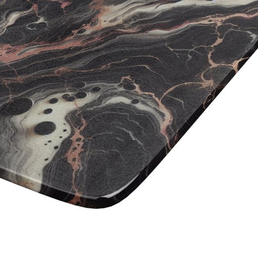 Zwart Marmer Goud Accenten Moderne Elegante Keuken Snijplank (Hoek)