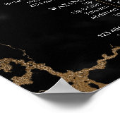 Zwart Marmer & Goud Elegant Zakelijk Prijslijst Poster (Hoek)
