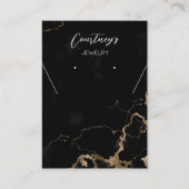 Zwart Marmer & Goud Glitter Sieraden Display Kaart Visitekaartje (Voorkant)