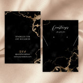 Zwart Marmer & Goud Glitter Sieraden Display Kaart Visitekaartje