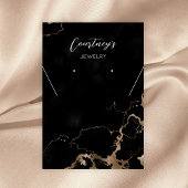 Zwart Marmer & Goud Glitter Sieraden Display Kaart Visitekaartje