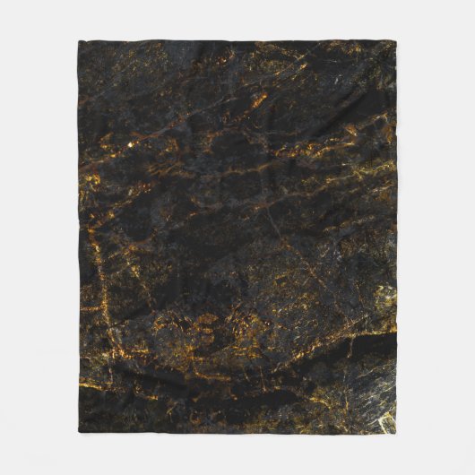 Zwart marmer, gouden aderen, textuur. fleece deken (Voorkant)