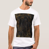 Zwart marmer, gouden aderen, textuur. t-shirt (Voorkant)