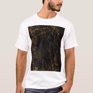 Zwart marmer, gouden aderen, textuur. t-shirt