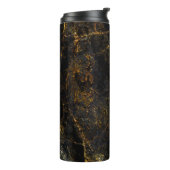 Zwart marmer, gouden aderen, textuur. thermosbeker (Gedraaid links)