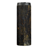 Zwart marmer, gouden aderen, textuur. thermosbeker (Achterkant)