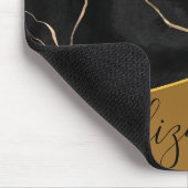 Zwart Marmer Gouden Folie Muismat (Hoek)