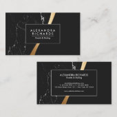 Zwart Marmer Gouden Folie Visitekaartje (Voorkant / Achterkant)