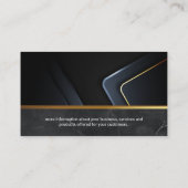 Zwart marmer | Gouden metalen afwerking Visitekaartje (Achterkant)