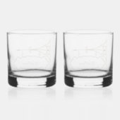 Zwart Marmer Hangende Teken Monogram Whisky Glas (Achterkant)