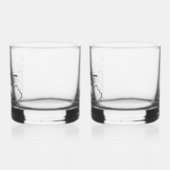 Zwart Marmer Hangende Teken Monogram Whisky Glas (Links)