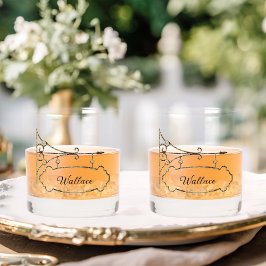 Zwart Marmer Hangende Teken Monogram Whisky Glas