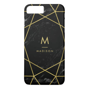 Zwart marmer: kijk met Faux Gold Geometric Pattern Case-Mate iPhone Case