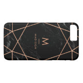 Zwart marmer: kijk met Faux Roos Gold Geometrics Case-Mate iPhone Case (Achterkant (Horizontaal))