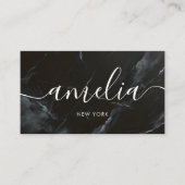 Zwart Marmer Meisje Social Media Script Visitekaartje (Voorkant)