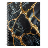 Zwart marmer met gouden ader notitieboek (Voorkant)