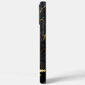 Zwart marmer met gouden aderen Case-Mate iPhone case (Achterkant / Links)