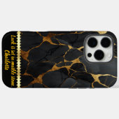 Zwart marmer met gouden aderen Case-Mate iPhone case (Achterkant (horizontaal))