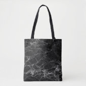 Zwart marmer met zilverkorrel tote bag (Voorkant)