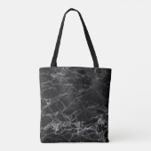 Zwart marmer met zilverkorrel tote bag (Achterkant)
