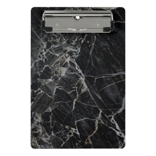 Zwart marmer-miniknembord mini klembord (Voorkant)