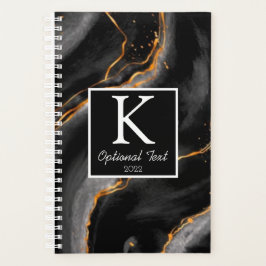 Zwart marmer monogram Modern Appointment Book Planner