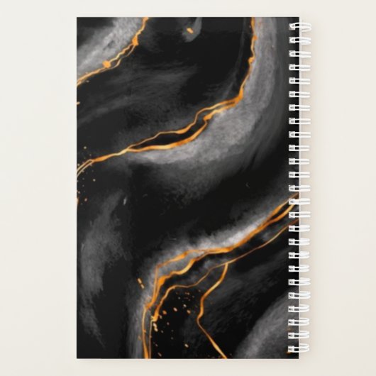 Zwart marmer monogram Modern Appointment Book Planner (Achterkant)