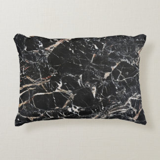 Zwart marmer: natuurlijke abstracte textuur. accent kussen