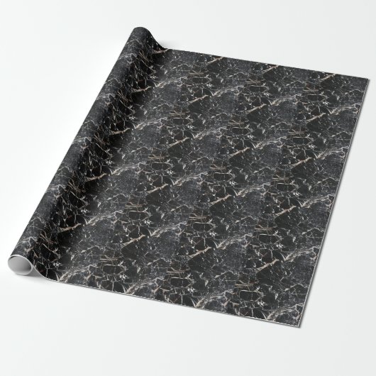 Zwart marmer: natuurlijke abstracte textuur. cadeaupapier (Uitgerold)