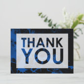 Zwart Marmer Over Diep Blauw Met Knipsel Bedankkaart (Staand voorkant)