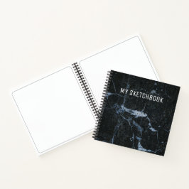 Zwart Marmer Patroon Schetsboek Notitieboek