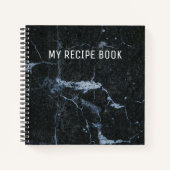Zwart marmer Pattern Recipe Book Notitieboek (Voorkant)