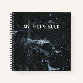 Zwart marmer Pattern Recipe Book Notitieboek