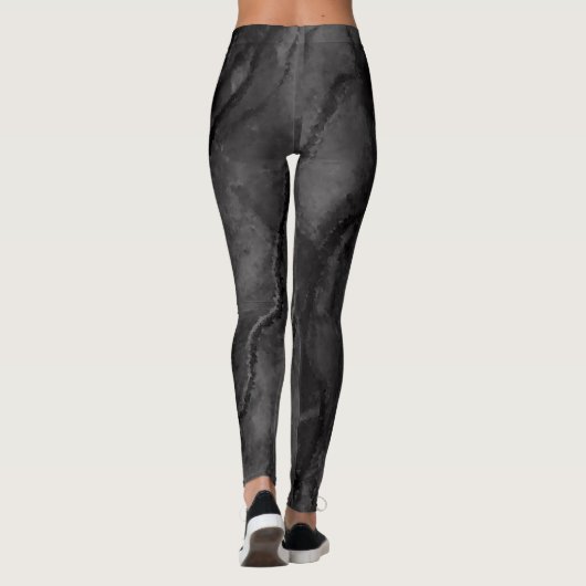 Zwart Marmer Pebble Leggings (Achterkant)