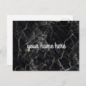 Zwart marmer persoonlijk Briefkaart (Voorkant / Achterkant)