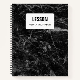 Zwart marmer persoonlijke lesson-samenstelling notitieboek