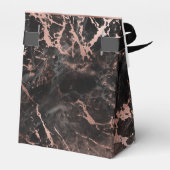 Zwart marmer Roos Gold Monogram Bedankdoosjes (Achterkant)