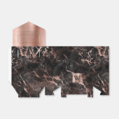 Zwart marmer Roos Gold Monogram Bedankdoosjes (Uitgevouwen)