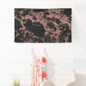 Zwart marmer roos goudglitter textuur afbeelding spandoek (Insitu)