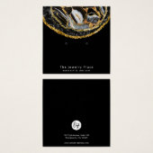 Zwart marmer Stud Earning beeldscherm Vierkante Visitekaartjes (Voorkant /achterkant)