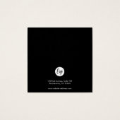 Zwart marmer Stud Earning beeldscherm Vierkante Visitekaartjes (Achterkant)