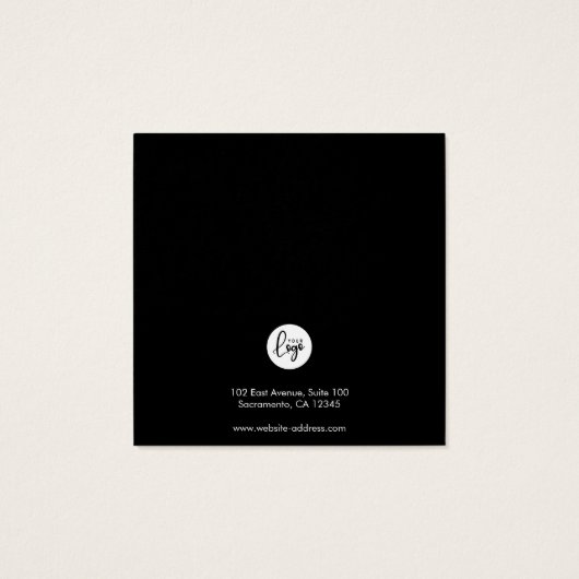 Zwart marmer Stud Earning beeldscherm Vierkante Visitekaartjes (Achterkant)