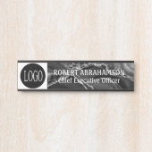 Zwart marmer Uw Logo Kantoor deurtekens Teken Deurbordje (Voorkant)