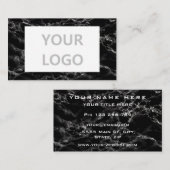 Zwart marmer Visitekaartje Uw Logo Info (Voorkant / Achterkant)