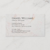 Zwart Marmer Wit Monogram Modern Elegant Visitekaartje (Achterkant)