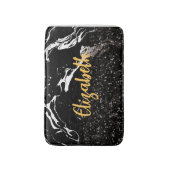 Zwart Marmer/Zwart Glitter Badmat (Voorkant Verticaal)