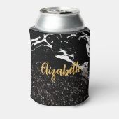 Zwart Marmer/Zwart Glitter Blikjeskoeler (Blikje Achterkant)