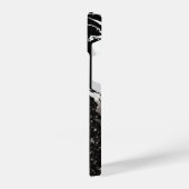 Zwart Marmer/Zwart Glitter iPhone Hoesje (Linkerkant)